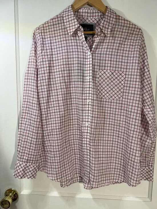 NWT Rails woman’s Pink and White Checkered Shirt